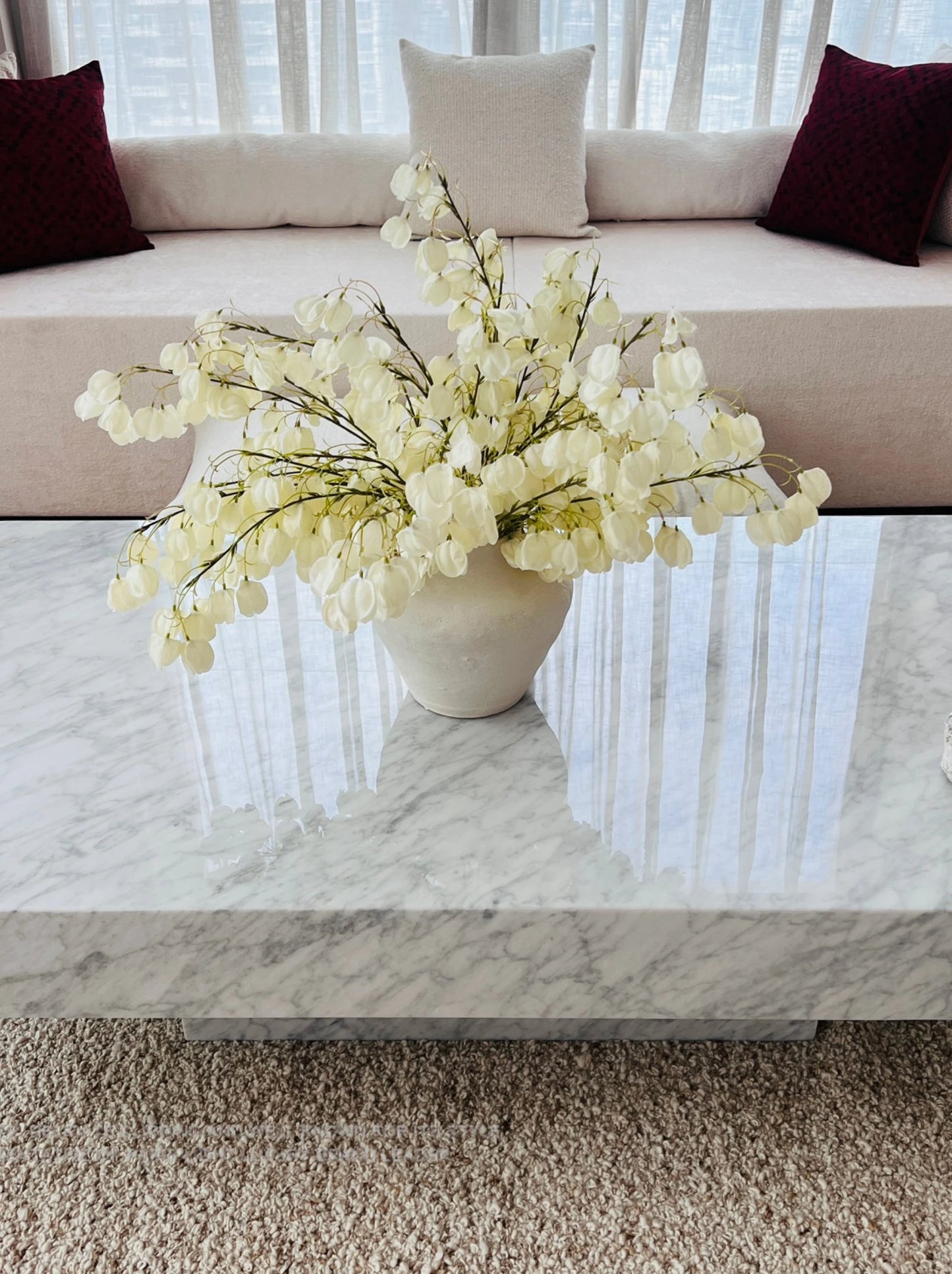 Carrara White Marble Cube Coffee Table - Monolithic Pedestal Design - Architectural Natural Stone Furniture | LuxuryMarbleHome