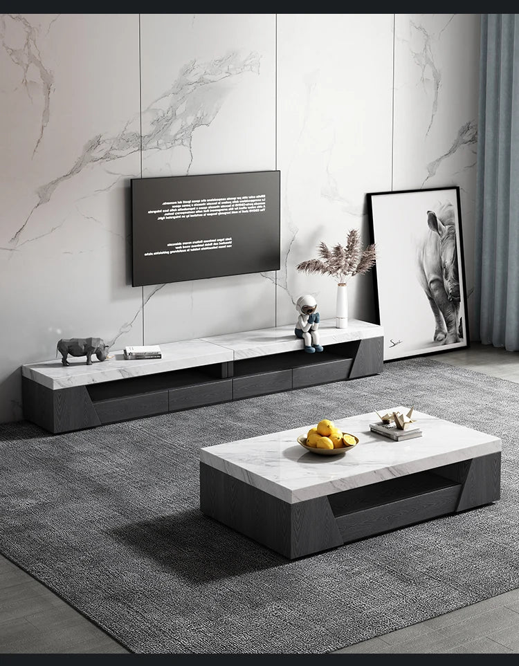 The Volakas Monolith: Natural Jazz White Marble Coffee Table