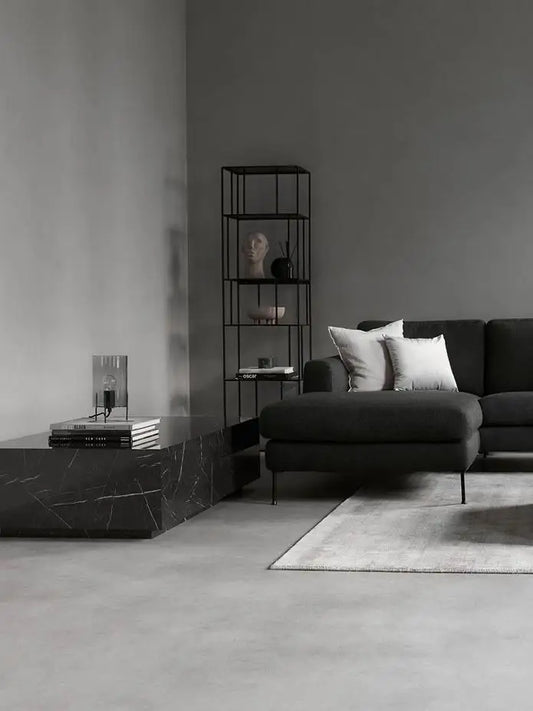 The Obsidian Monolith: Natural Nero Marquina Marble Coffee Table