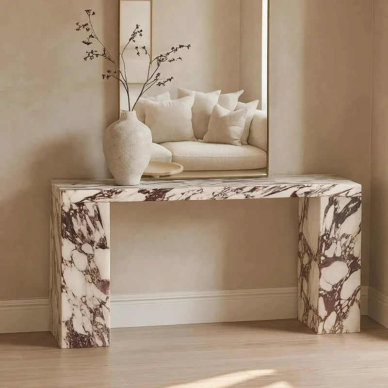 LuxuryMarbleHome | Wabi-Sabi 55" Calacatta Viola Marble Console Table | 1