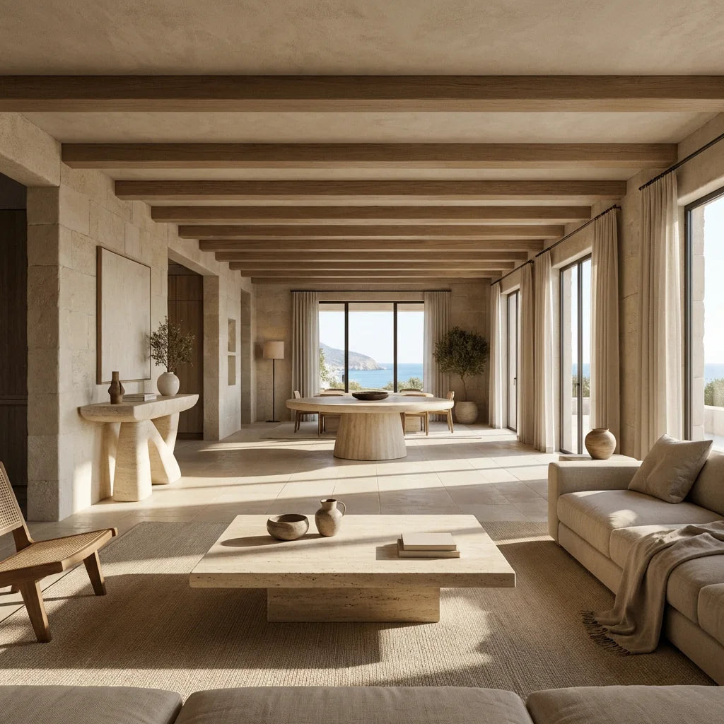 The Monolithic Home: A Curator’s Guide to Designing with Travertine Across Every Room