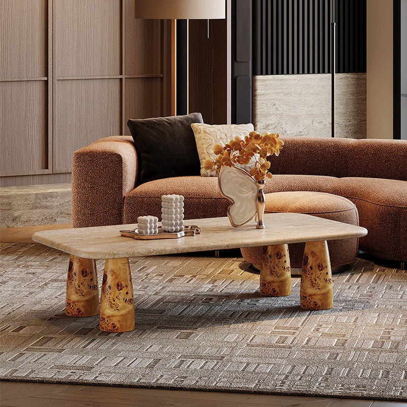 Travertine Coffee Table - Architectural Natural Stone Furniture | LuxuryMarbleHome