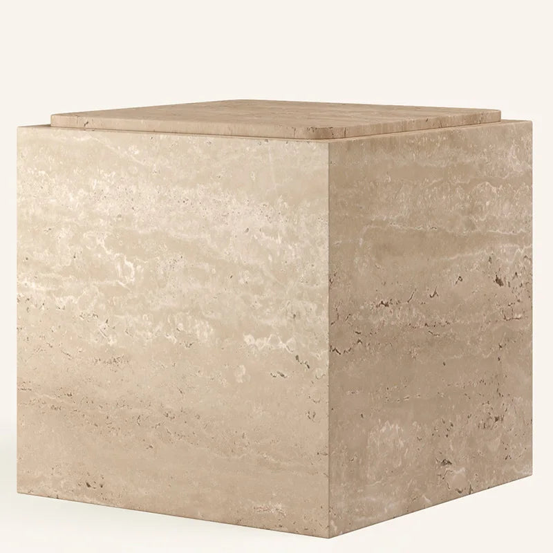 Minimalist 47 inch Volakas White Marble Coffee Table - Architectural Natural Stone Furniture | LuxuryMarbleHome