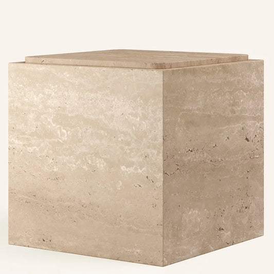 Minimalist 47 inch Volakas White Marble Coffee Table - Architectural Natural Stone Furniture | LuxuryMarbleHome