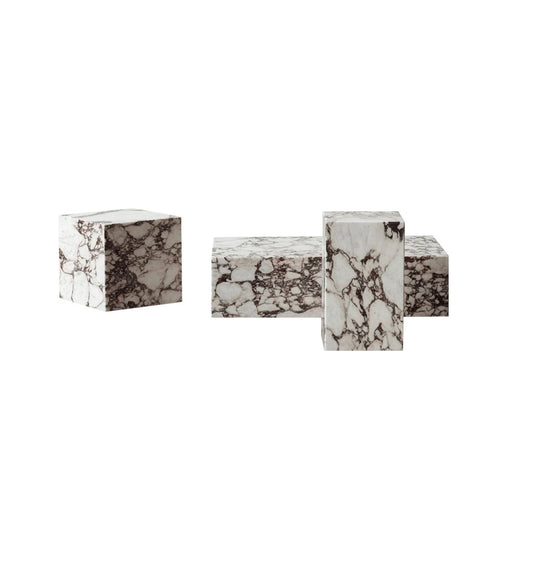 Calacatta Viola Marble Plinth Coffee Table - Monolithic Block Series - Architectural Natural Stone Furniture | LuxuryMarbleHome
