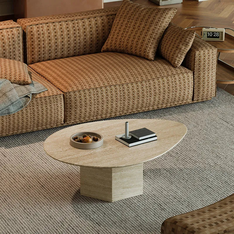 The Monolith Series: Hand-Carved Travertine Coffee Tables - Architectural Natural Stone Furniture | LuxuryMarbleHome