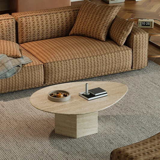 The Monolith Series: Hand-Carved Travertine Coffee Tables - Architectural Natural Stone Furniture | LuxuryMarbleHome