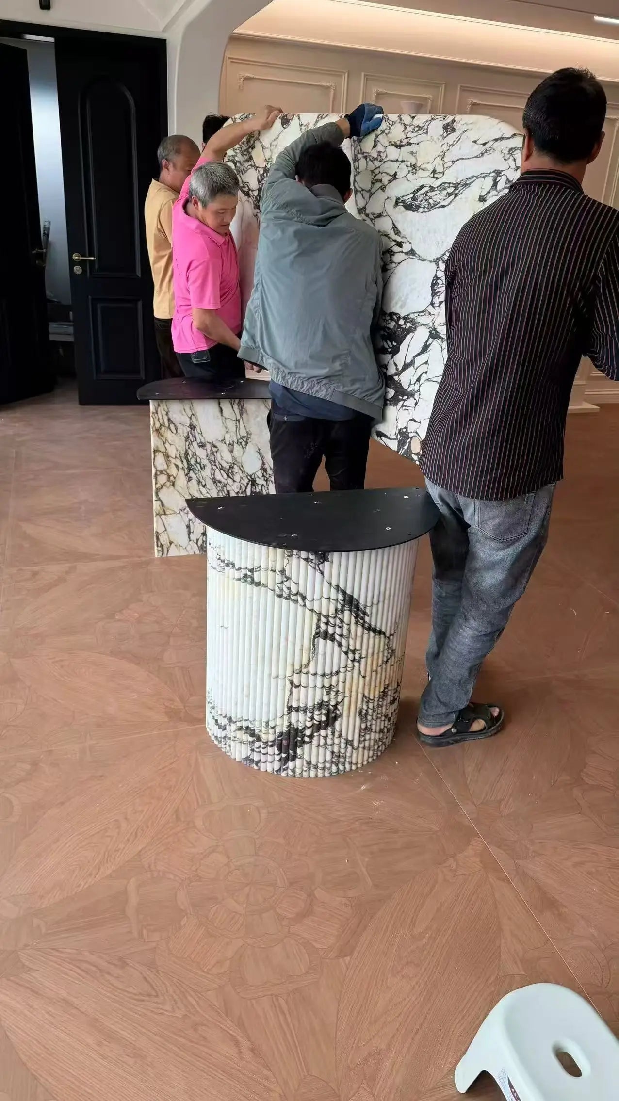 Installation View: Hand-Crafted Stone Pedestals | LuxuryMarbleHome