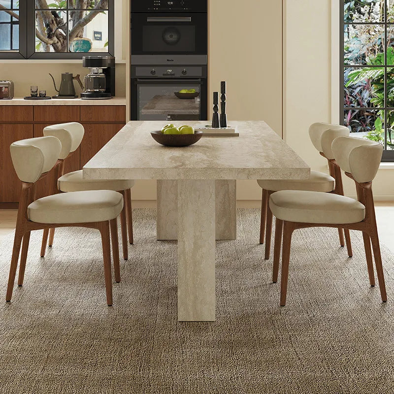 Artisan Series Travertine Sintered Stone Dining Table - Durable Architectural Design - Architectural Natural Stone Furniture | LuxuryMarbleHome