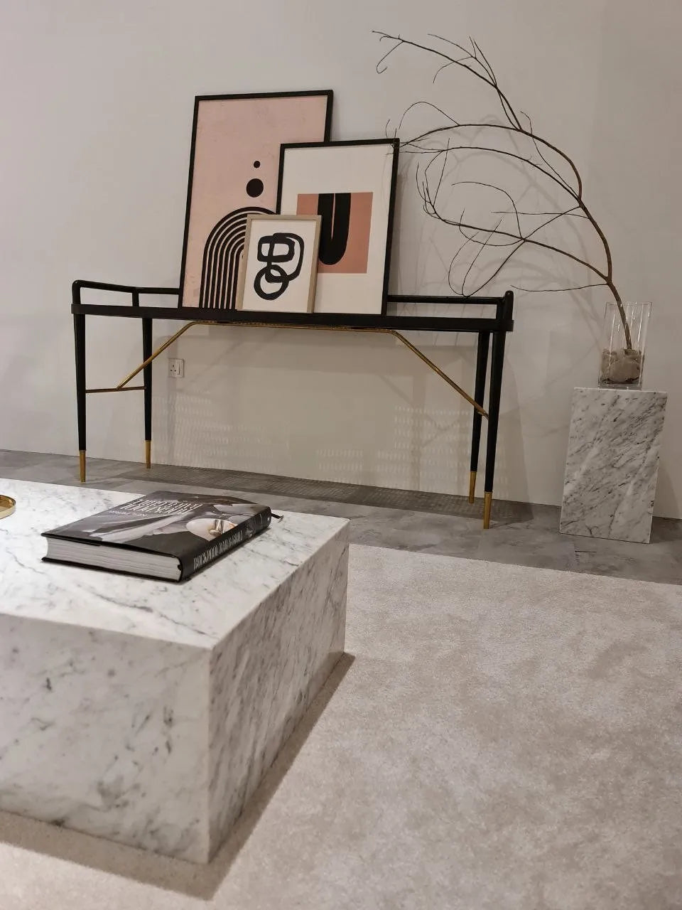 Minimalist Marble Cube Coffee Table - Monolithic Block Design - Architectural Natural Stone Furniture | LuxuryMarbleHome