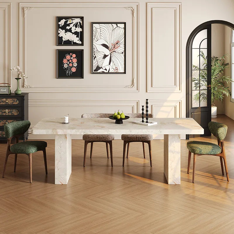 Monet Garden Series French Travertine Sintered Stone Dining Table - Romantic Architectural Elegance - Architectural Natural Stone Furniture | LuxuryMarbleHome