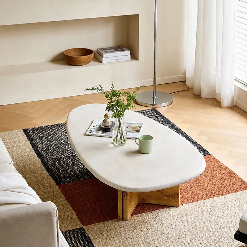 The Burl & Stone: Organic Travertine Coffee Table - Architectural Natural Stone Furniture | LuxuryMarbleHome