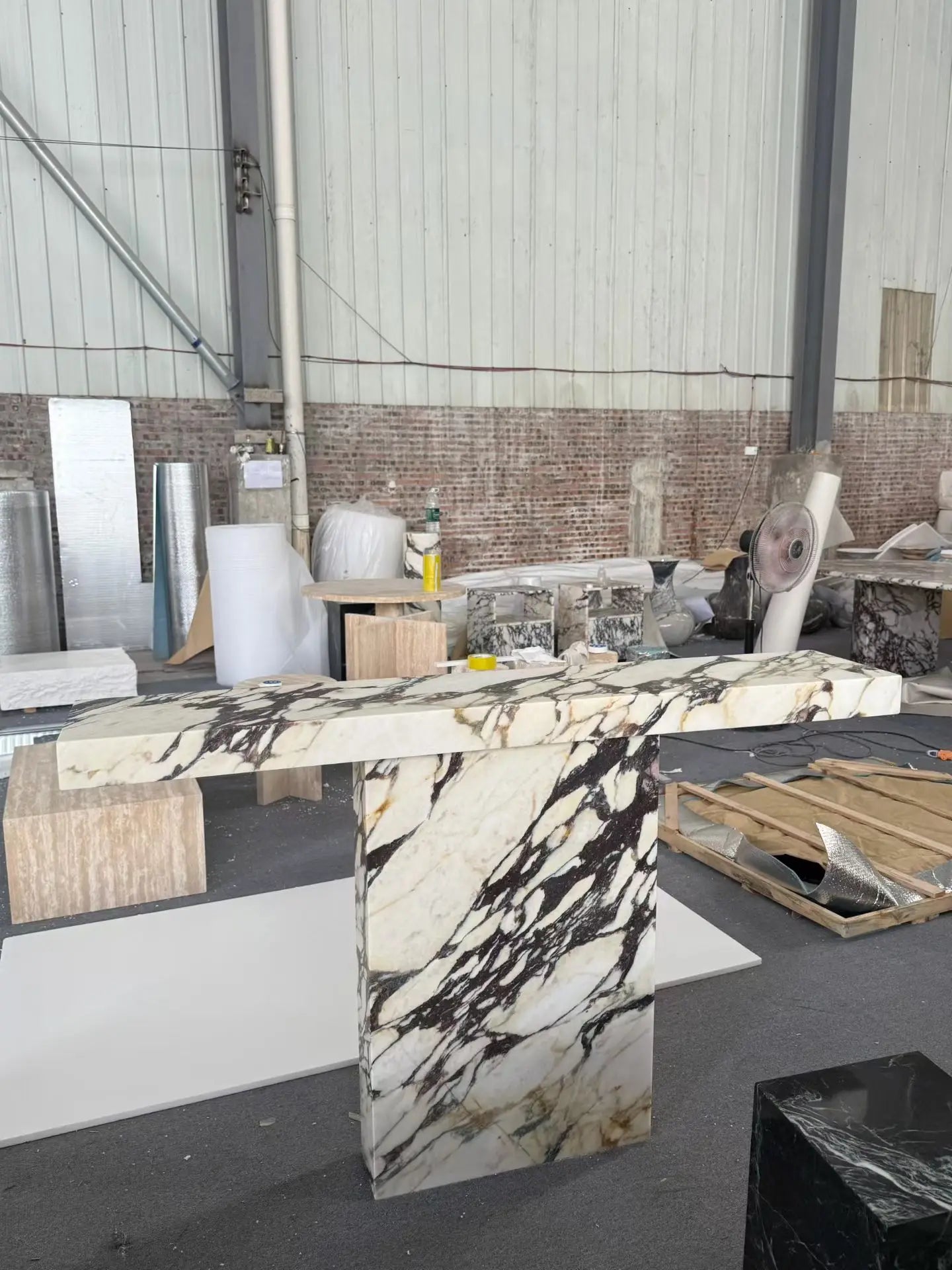 Installation View: Bvlgari Marble Console in Foyer | LuxuryMarbleHome