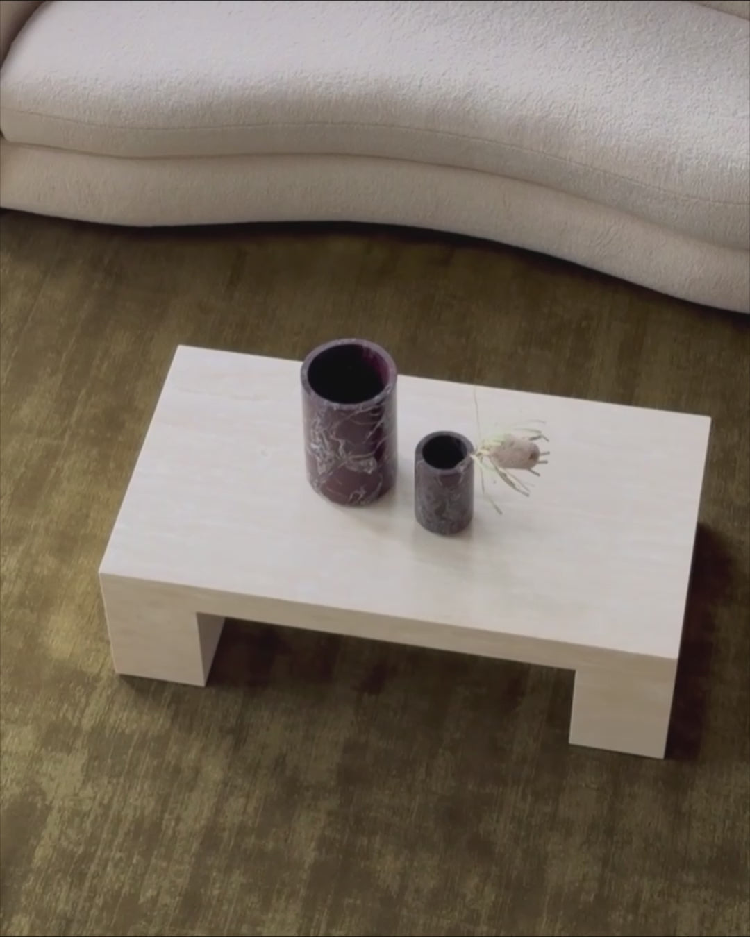 LuxuryMarbleHome | Quiet Luxury Cream Travertine Coffee Table | 100% Solid Natural Stone | 5