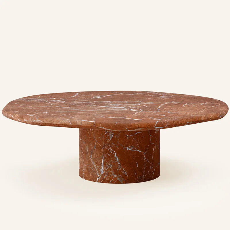 Cupola 51 inch Red Travertine Sculptural Dining Table - Luxury Natural Stone | Worldwide Shipping Available - Architectural Natural Stone Furniture | LuxuryMarbleHome