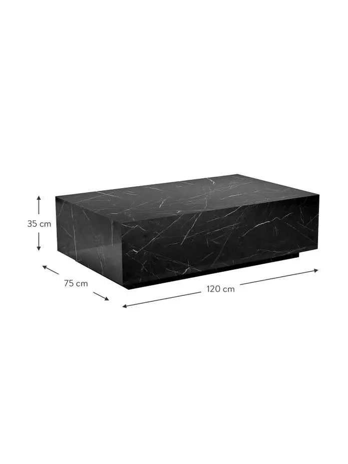 The Obsidian Monolith: Natural Nero Marquina Marble Coffee Table