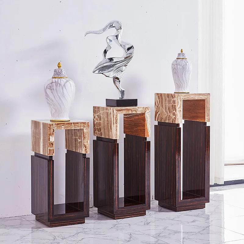 The Silver Dragon: Natural Yinlong Jade Marble & Ebony Pedestal