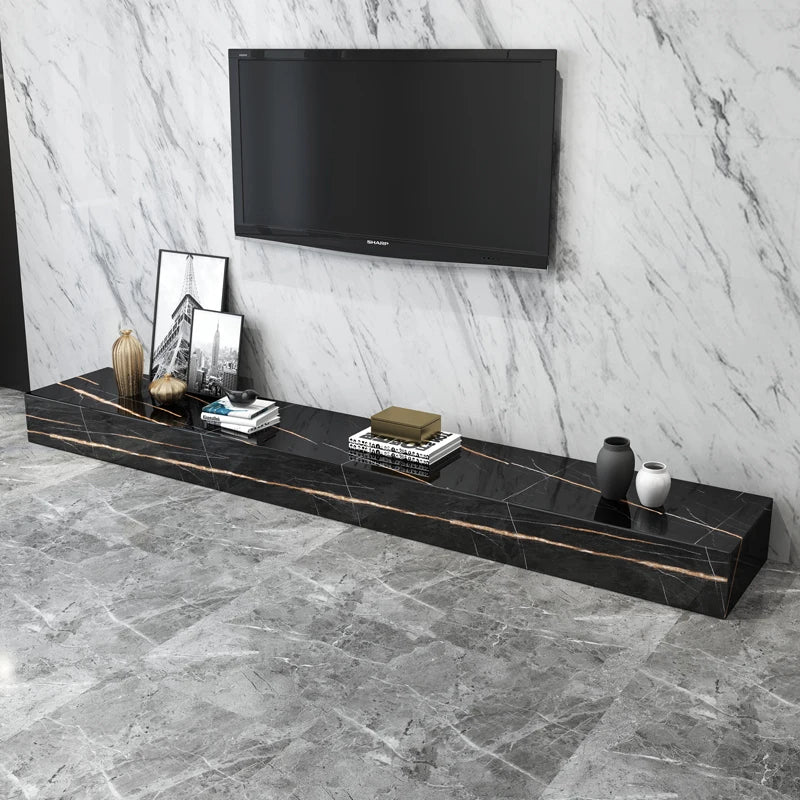 The Monolithic Horizon: Natural Marble TV Stand