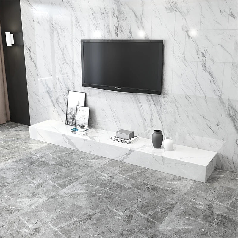 The Monolithic Horizon: Natural Marble TV Stand