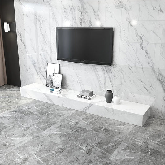 The Monolithic Horizon: Natural Marble TV Stand