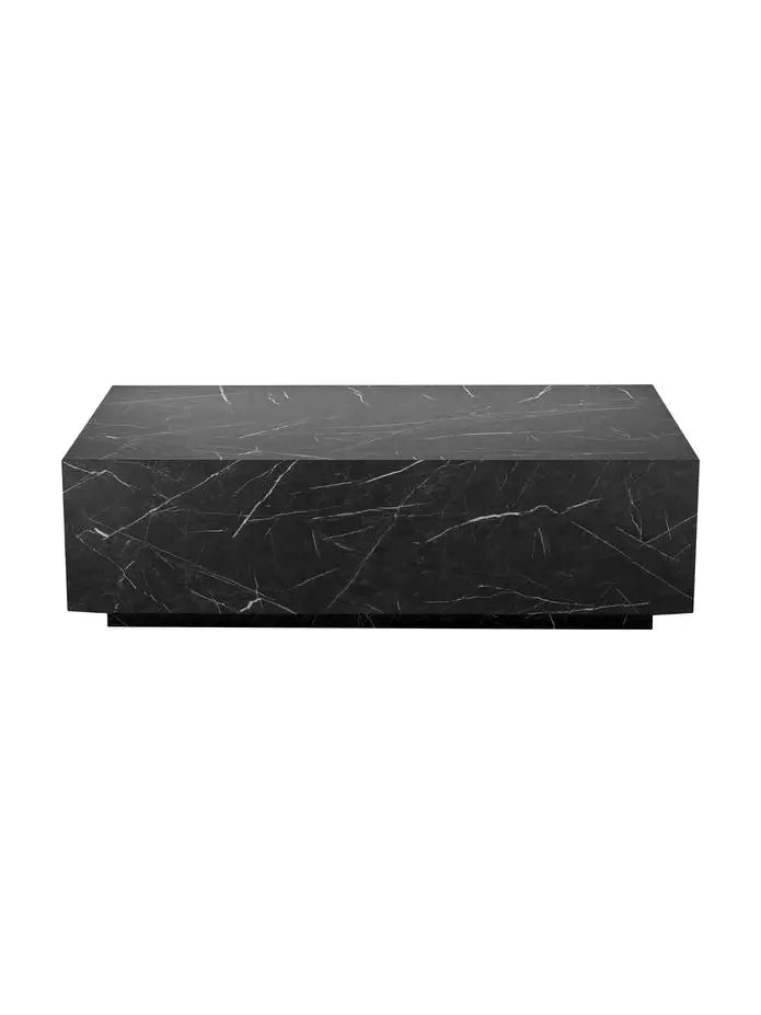 The Obsidian Monolith: Natural Nero Marquina Marble Coffee Table