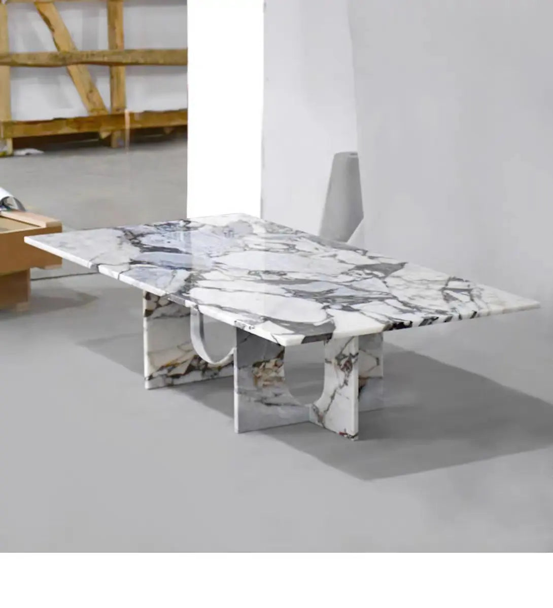 The Monumental Plinth: Sculptural Elephant White Marble Coffee Table