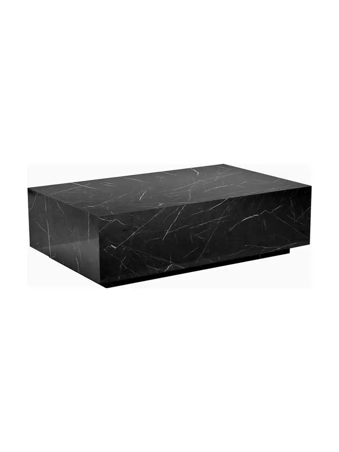 The Obsidian Monolith: Natural Nero Marquina Marble Coffee Table