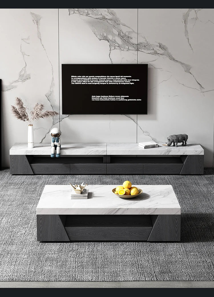 The Volakas Monolith: Natural Jazz White Marble Coffee Table