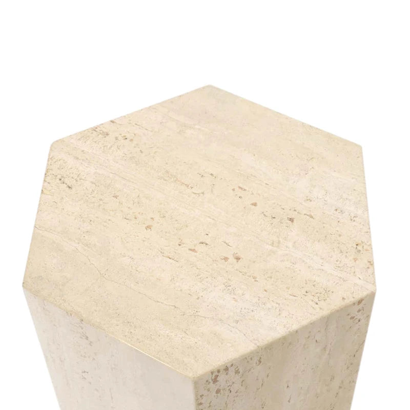 The Hexagon: Monolithic Natural Marble Side Table