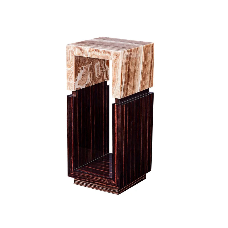 The Silver Dragon: Natural Yinlong Jade Marble & Ebony Pedestal