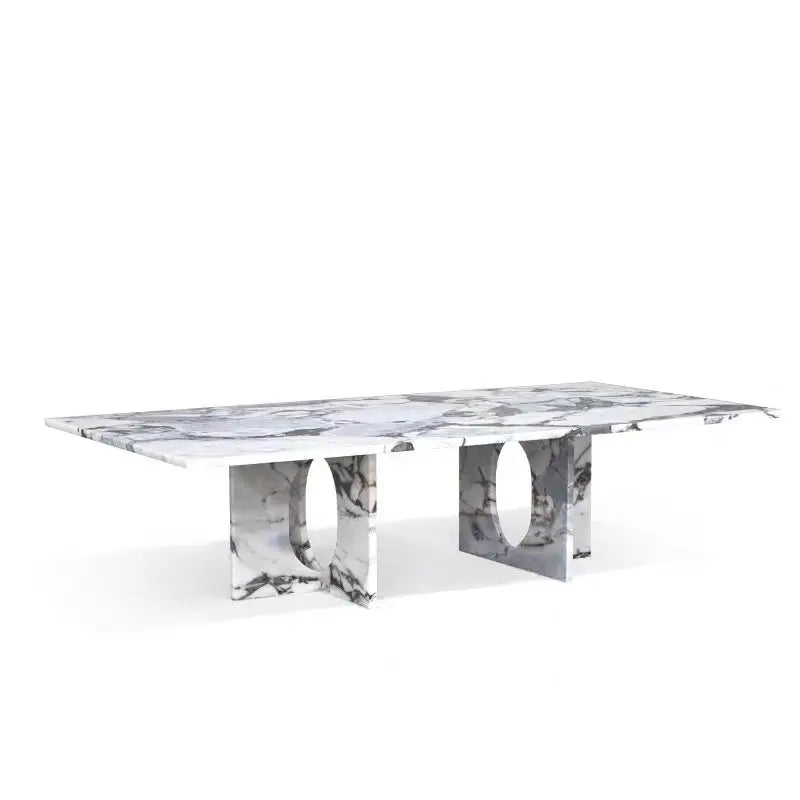 The Monumental Plinth: Sculptural Elephant White Marble Coffee Table