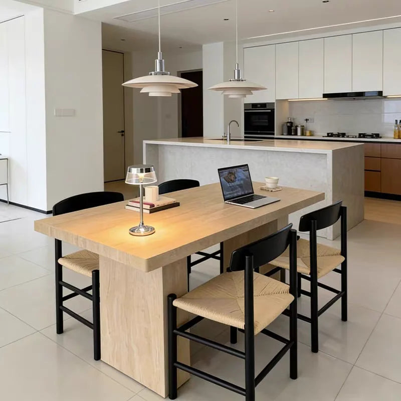 The Industrial Monolith: Rectangular Natural Travertine Dining Table - Natural Travertine Stone Furniture - Monolithic Design - One Stone One Picture - Luxury Marble Home (View 4)