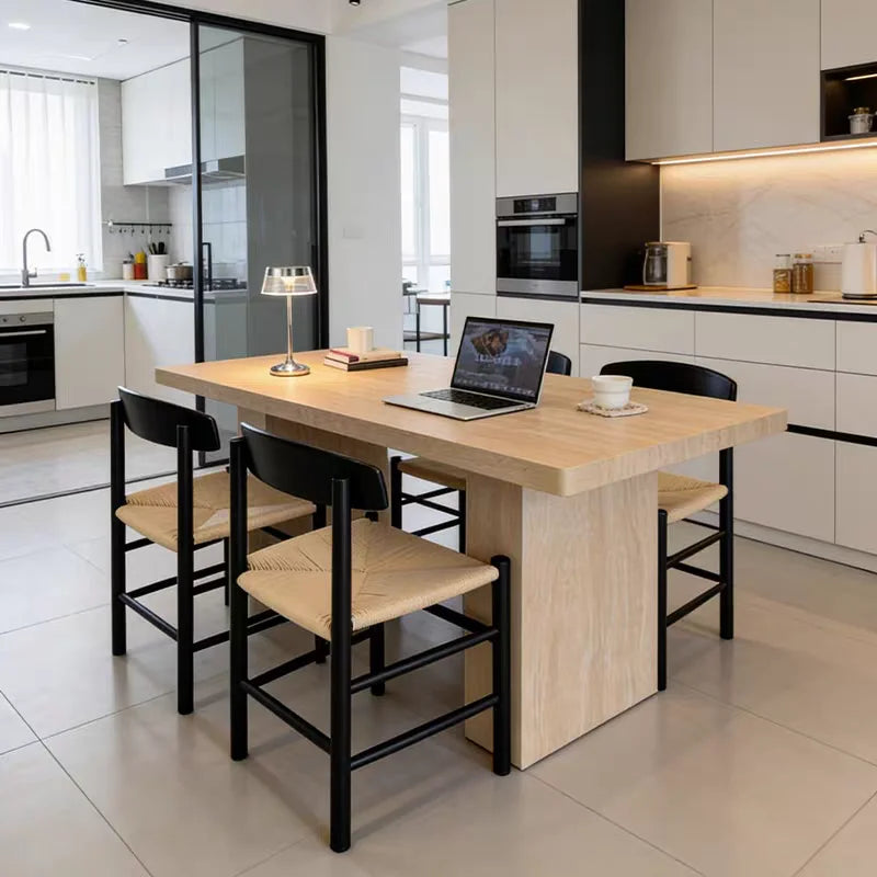 The Industrial Monolith: Rectangular Natural Travertine Dining Table - Natural Travertine Stone Furniture - Monolithic Design - One Stone One Picture - Luxury Marble Home (View 2)