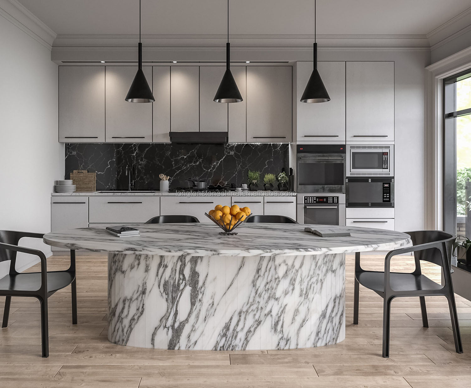 LuxuryMarbleHome | Modern Classic 39" Square Travertine Coffee Table - Sculptural Stone Block | 1