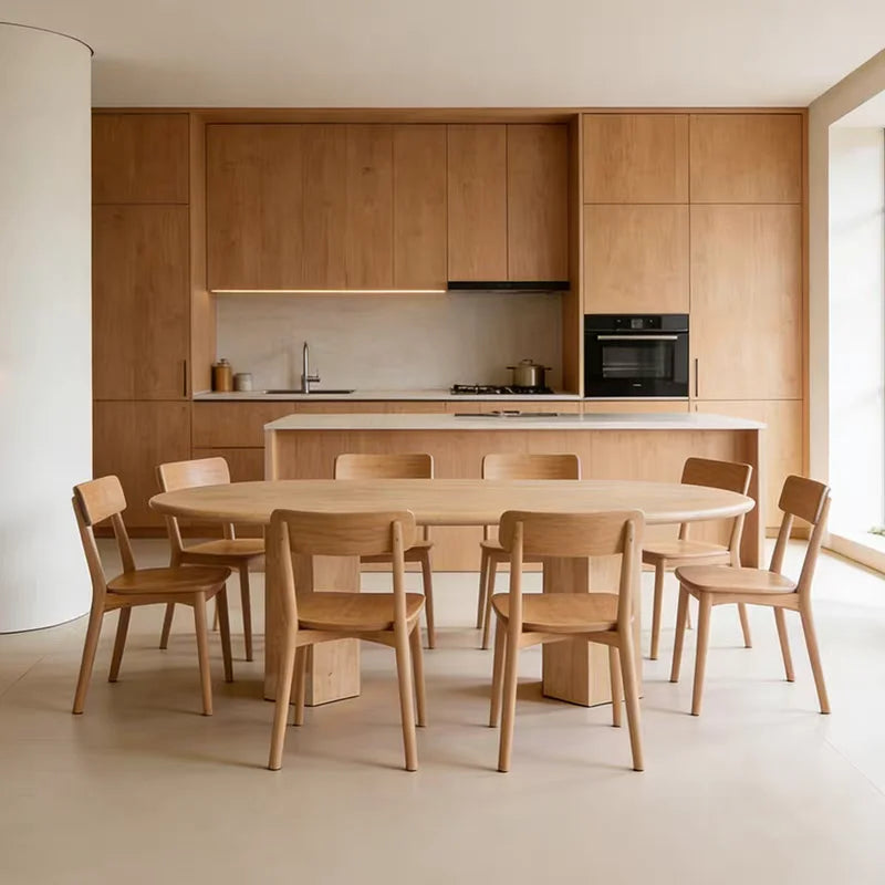 The Pavilion Oval: Grand Dual-Pedestal Travertine Dining Table - Natural Travertine Stone Furniture - Monolithic Design - One Stone One Picture - Luxury Marble Home (View 4)