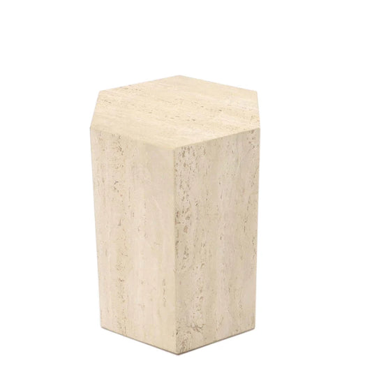 The Hexagon: Monolithic Natural Marble Side Table