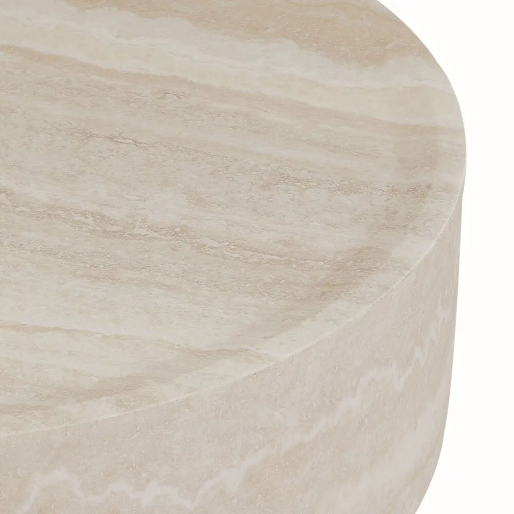 The Orb: Monolithic Round Natural Travertine Coffee Table