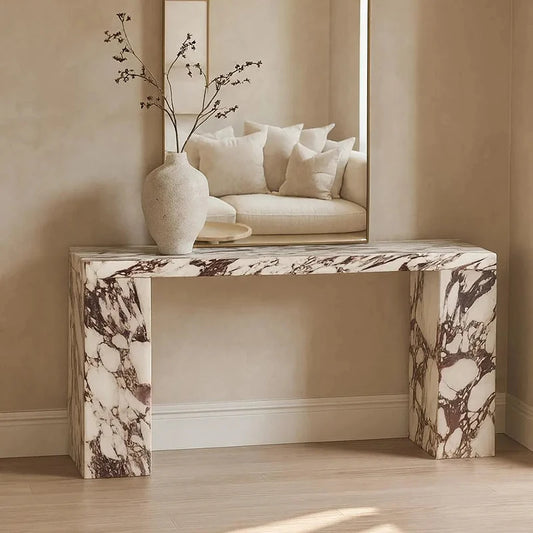 LuxuryMarbleHome | Wabi-Sabi 55" Calacatta Viola Marble Console Table | 1