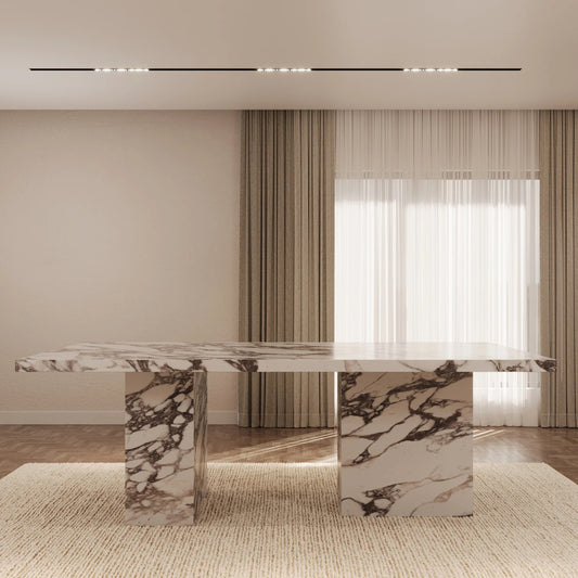LuxuryMarbleHome | Olivia 71" Italian Calacatta Viola Marble Dining Table - High-End Luxury Stone Table | 1