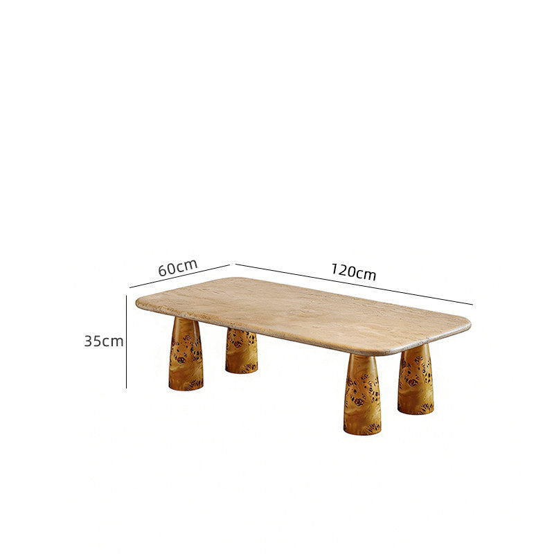 Travertine Coffee Table - Architectural Natural Stone Furniture | LuxuryMarbleHome