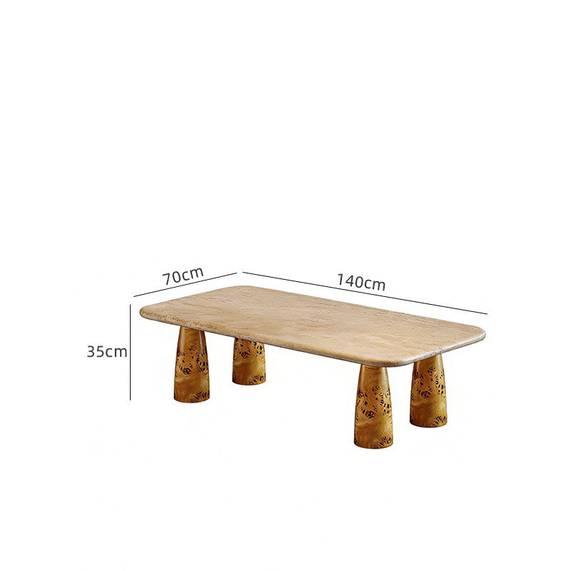 Travertine Coffee Table - Architectural Natural Stone Furniture | LuxuryMarbleHome